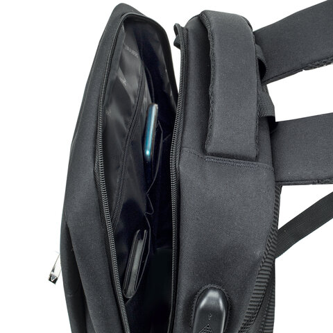 Рюкзак BRAUBERG FUNCTIONAL с отделением для ноутбука, USB-порт, багажная лента, Firm, 43×30x15 см