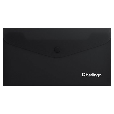 Папка-конверт на кнопке Berlingo «Soft Touch», C6, 200мкм, софт-тач, черная