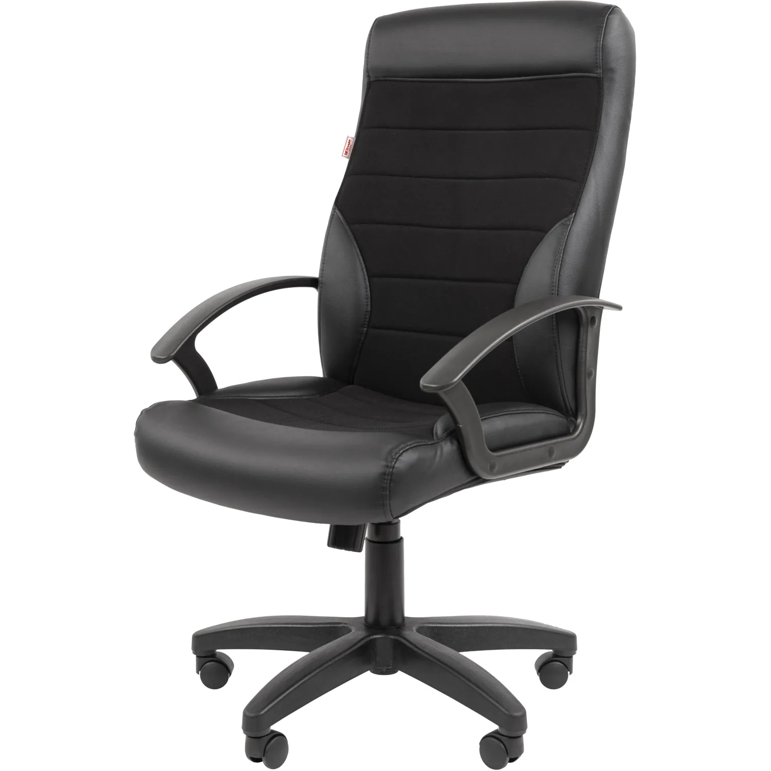 превью Кресло для руководителя Комус Мебель (Easy Chair) Easy Chair 639 чёрное (экокожа/ткань, пластик)