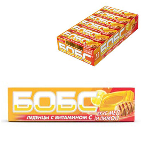 превью Леденцы БОБС со вкусом меда и лимона, с витамином C, 35 г, для детского питания