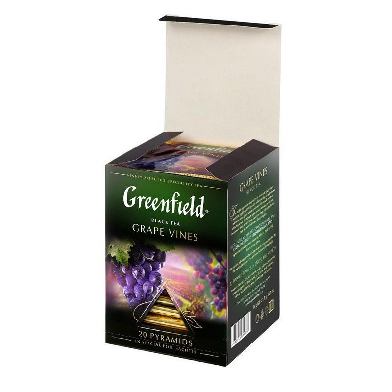 Чай Greenfield Grape Vines черный с ароматом винограда/смородины/гибискуса 20 пакетиков