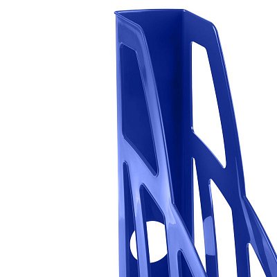 Лоток для бумаг вертикальный СТАММ «Лидер», синий, ширина 75мм