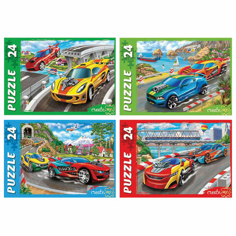 Пазлы картонные 24 элементаКОМПЛЕКТ 32 шт. поле 17.5 х 13 смРК