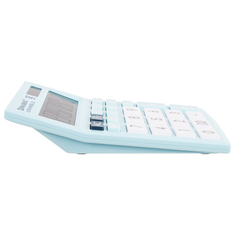 Калькулятор настольный BRAUBERG ULTRA PASTEL-12-LB (192×143 мм), 12 разрядов, двойное питание, ГОЛУБОЙ