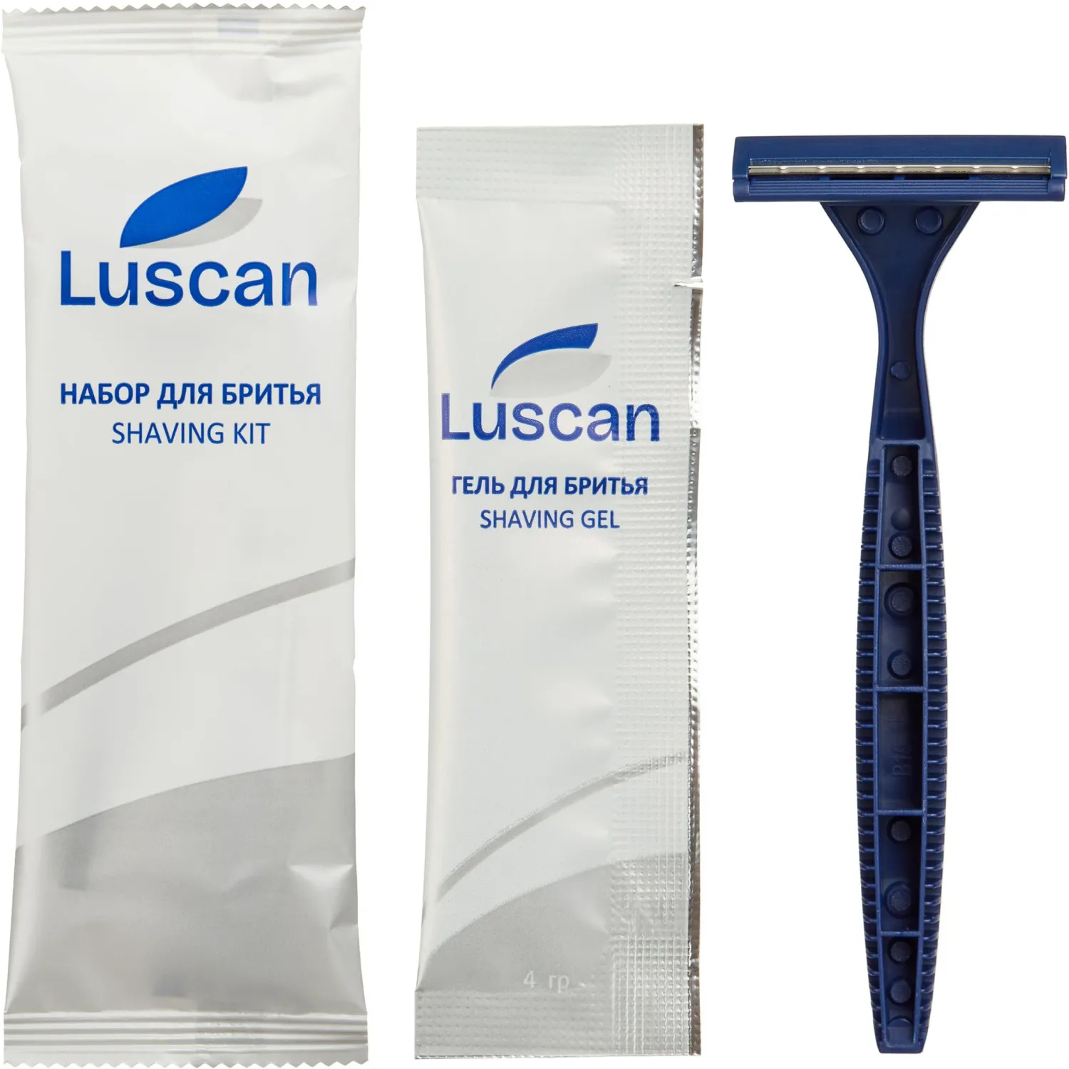 превью Набор бритвенный Luscan флоупак (бритва, гель для бритья, 200 штук в упаковке)