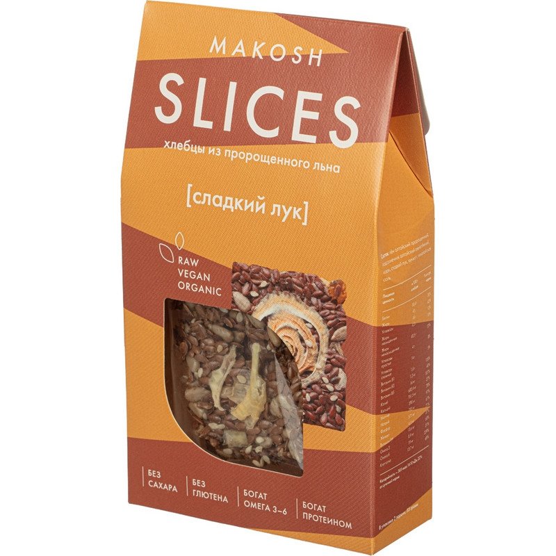 превью Хлебцы Slices Organic льняные со сладким луком 55 г
