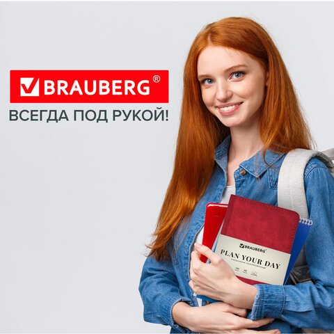 Ежедневник недатированный А5 138×213 мм BRAUBERG «Status», под кожу, 160 л., красный