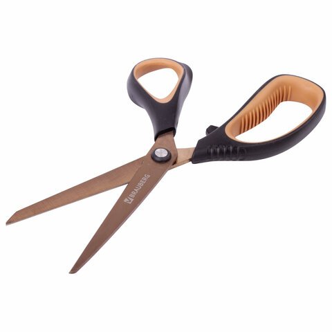 Ножницы BRAUBERG «Heavy Duty», 210 мм, суперпрочные, титановое покрытие, 2-х сторонняя заточка, блистер