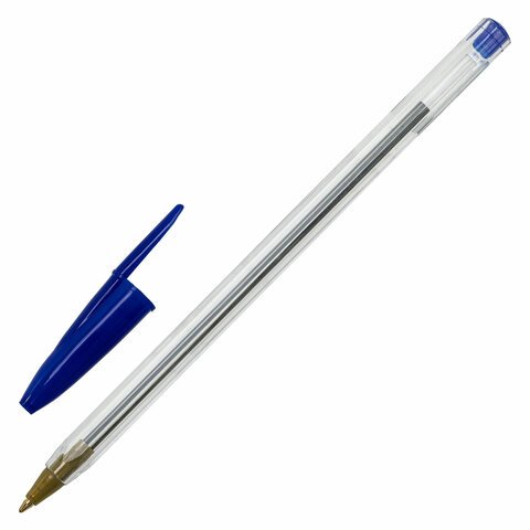 Ручка шариковая STAFF «Basic Budget BP-04», синяя, ВЫГОДНАЯ УПАКОВКА, КОМПЛЕКТ 50 штук