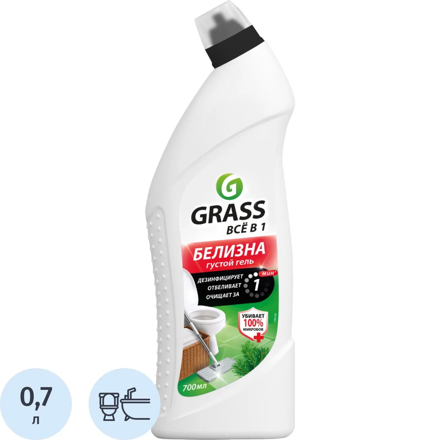 превью Средство для сантехники чистящее Grass Белизна 0.7 л для уборки туалета и ванной
