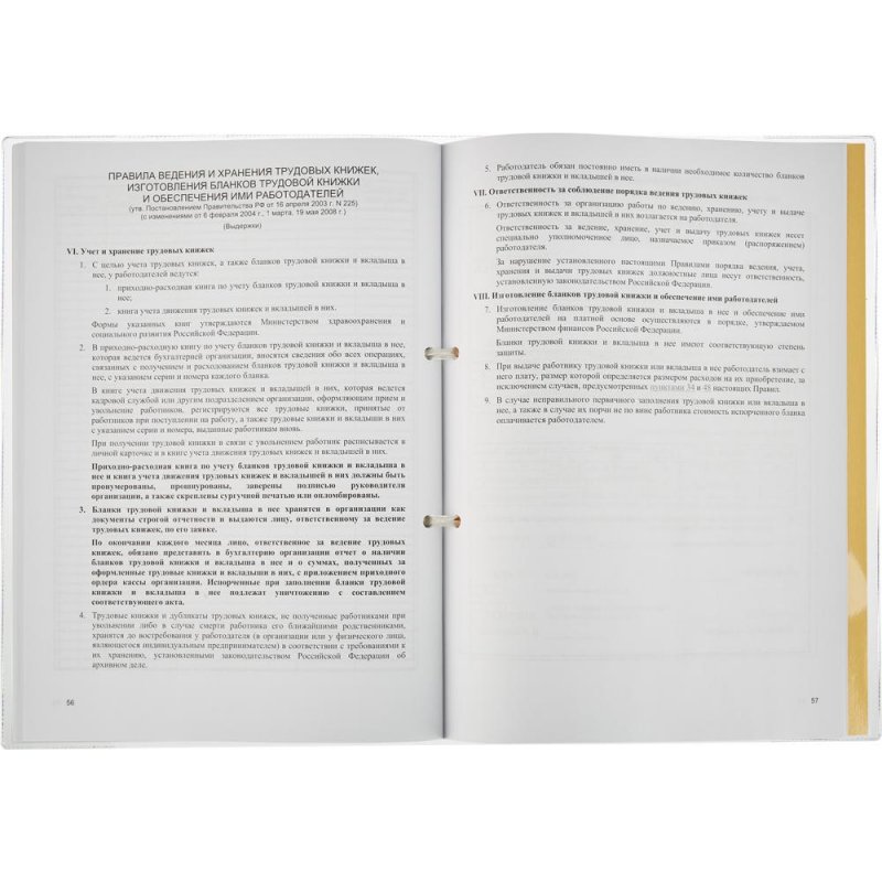 Приходно-расходная книга по учету бланков трудовой книжки, 64листа