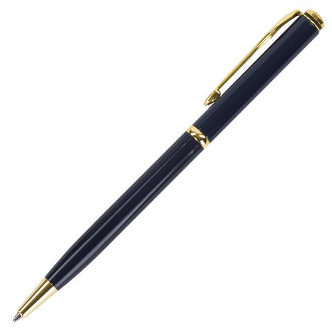 Ручка подарочная шариковая GALANT «Arrow Gold Blue», корпус темно-синий, золотистые детали, пишущий узел 0.7 мм, синяя
