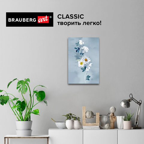 Холст на подрамнике BRAUBERG ART CLASSIC, 40×60 см, 420 г/м2, 45% хлопок 55% лен, среднее зерно
