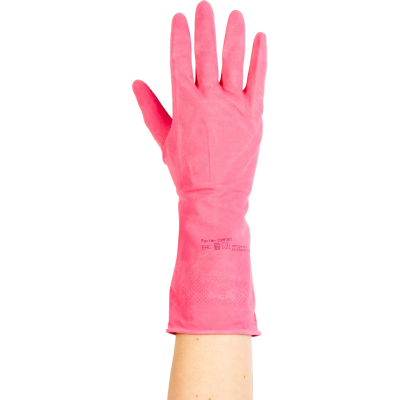 Перчатки резиновые Paclan Practi Comfort розовые 4076514 р. М