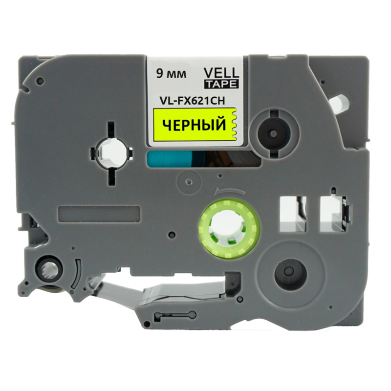 Картридж Vell VL-FX621CH(с чипом,9 мм, черный/желтом)для PT-100E/100ECH/D200