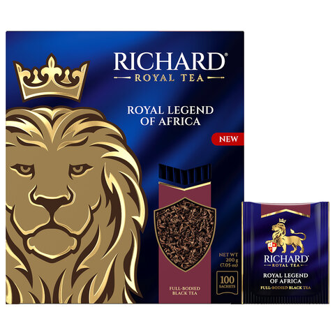 Чай RICHARD «Royal legend of Africa» черный, 100 пакетиков в конвертах по 2 г