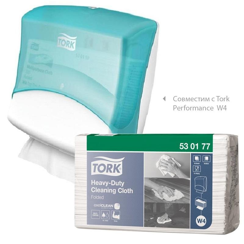 Нетканый материал Tork в салфетках W4 60л/уп,белый 530177