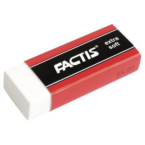 превью Резинка стирательная большая FACTIS Extra Soft ES 20 (Испания), 61×24×13 мм, держатель, ПВХ