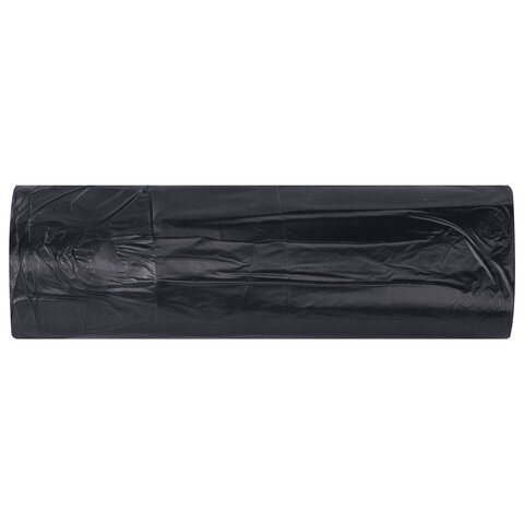 Мешки для мусора 120 лчерныев рулоне 10 штукособо прочныеПВД 65 мкм70×110 смLAIMA702672