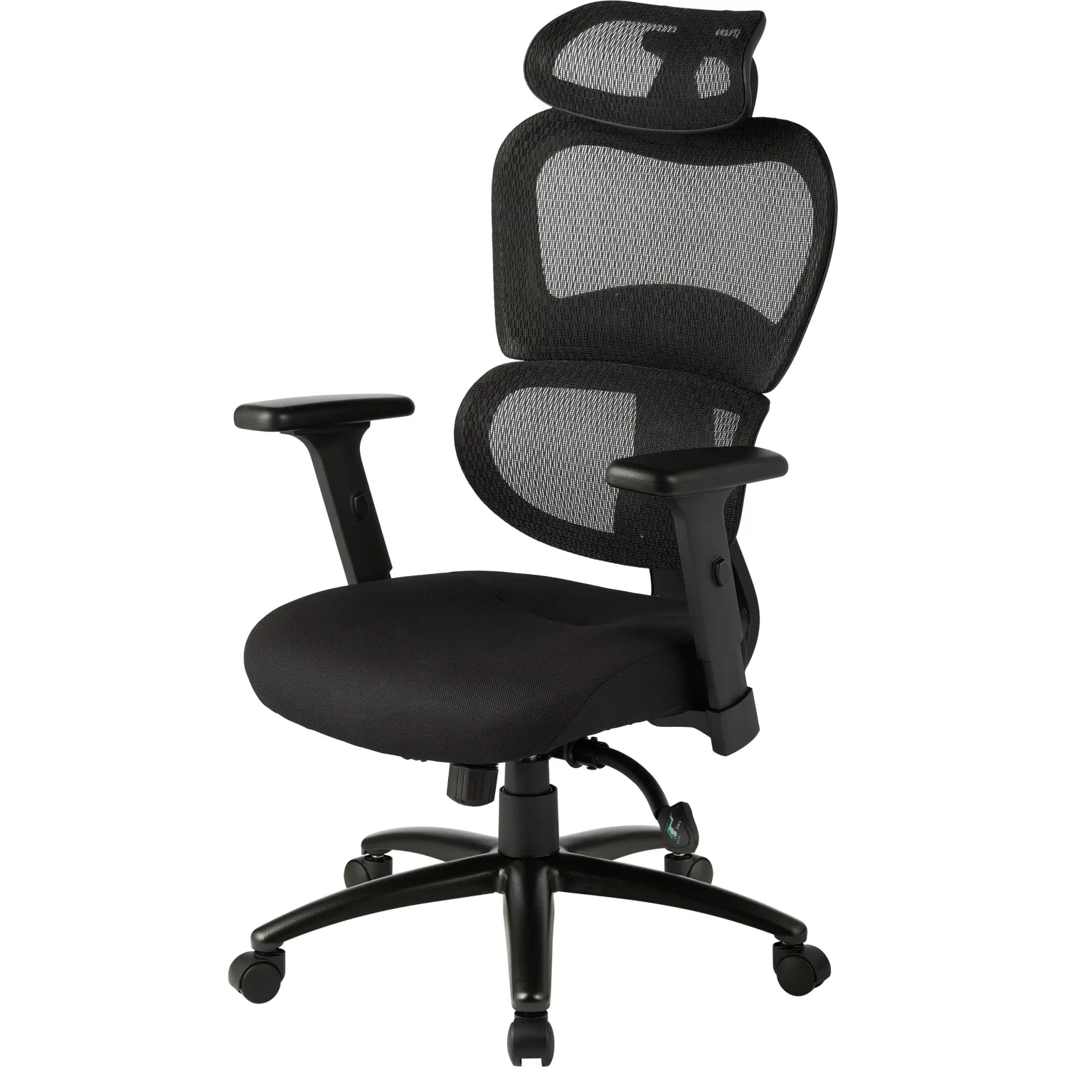 Кресло для руководителя эргономичное Комус Мебель (Easy Chair) 647 чёрное (ткань/сетка, пластик)