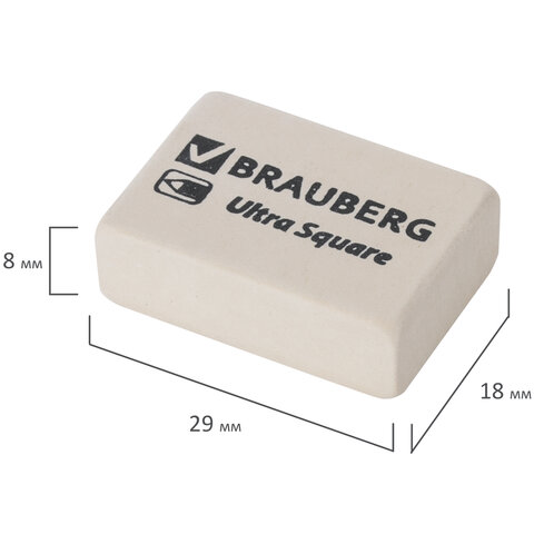Ластики BRAUBERG «Ultra Mix» 9 шт., размер ластика 41×14х8 мм/29×18х8 мм, натуральный каучук