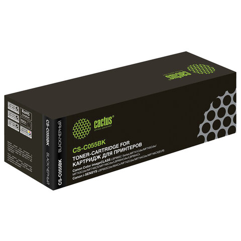 превью Картридж лазерный CACTUS (CS-C055BK) для Canon LBP663Cdw/664Cx/MF746Cx/742Cd, черный, ресурс 2300 страниц
