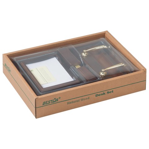 Набор настольный BESTAR «Neptun» из дерева, 5 предметов, цвет «орех»