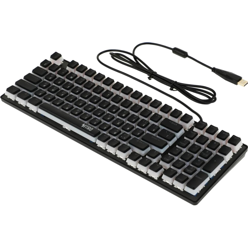 Клавиатура Acer Nitro OKW303механич. чер/сер USB for gamer LED(ZL. KBDCC.01D)
