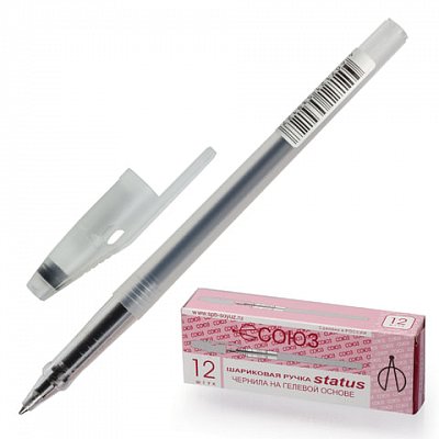 Ручка гелевая СОЮЗ «Status», ЧЕРНАЯ, корпус тонированный, узел 0.7 мм, линия письма 0.4 мм