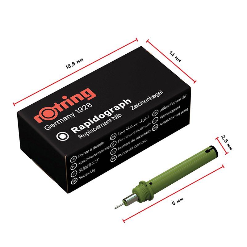Пишущий элемент для рапидографа Rotring 0.3 мм, картон. упак. 