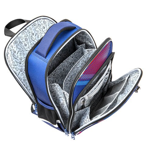 Ранец BRAUBERG QUADRO, 3 отделения, с брелком, «Rapid style», 37×28х18 см