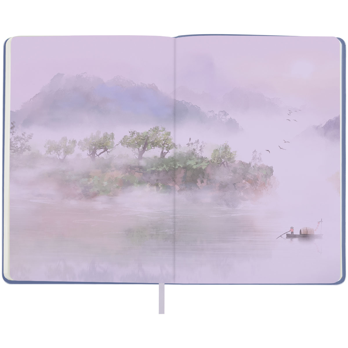 Записная книжка А5 80л. ЛАЙТ, кожзам, Greenwich Line «Sakura. Shadoof», с резинкой, тиснение фольгой, блок в линию