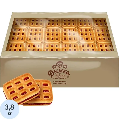 Печенье Дымка Вафелька с вишневой начинкой, 3.8кг
