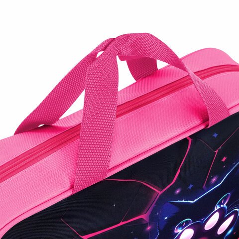 Папка на молнии с ручками BRAUBERG А4, 1 отделение, полиэстер, 80 мм, Pink lava