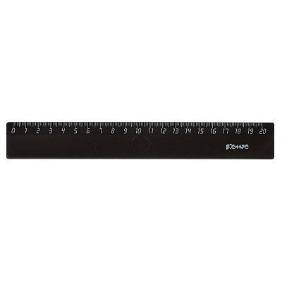 Линейка 20см Комус 4 шт/уп черная