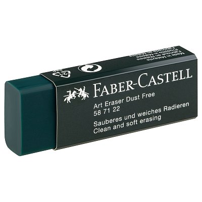 Ластик Faber-Castell «Dust-Free», прямоугольный, картонный футляр, 45×22×13мм, темно-зеленый