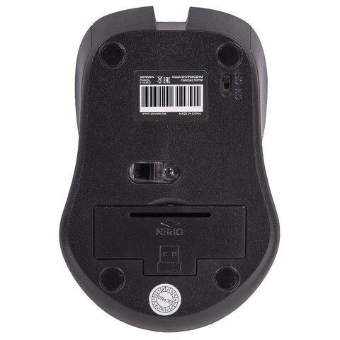 Мышь беспроводная с бесшумным кликом SONNEN V18, USB, 800/1200/1600 dpi, 4 кнопки, красная
