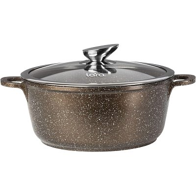 Кастрюля LARA CHOCO 22×10см, 3.1л, капсул. индукц. дно, крышка LR02-203