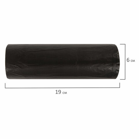 Мешки для мусора 120 л, черные, в рулоне 10 шт., ПНД, 17 мкм, 70×110 см (±5%), стандарт, ОФИСМАГ