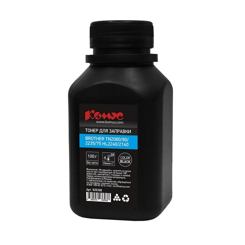 превью Тонер Комус для Brother TN2080/90/2235/75 HL2240/2140 100 г черный