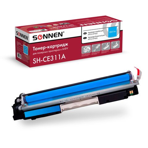 превью Картридж лазерный SONNEN (SH-CE311A) для HP CLJ CP1025 ВЫСШЕЕ КАЧЕСТВО, голубой, 1000 страниц