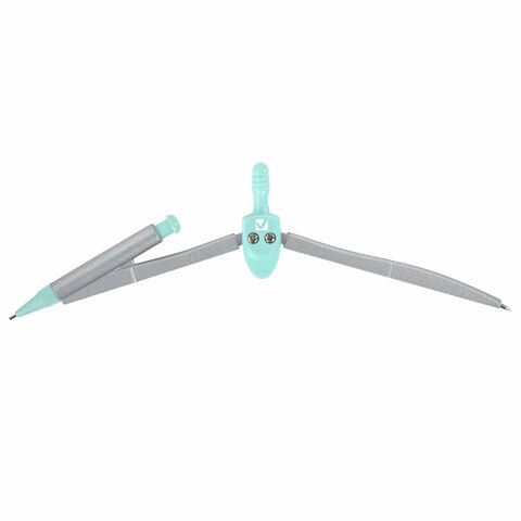 Готовальня BRAUBERG SCHOOL KIT, 9 предметов, циркуль 125 мм, чертежные принадлежности, мятный цвет