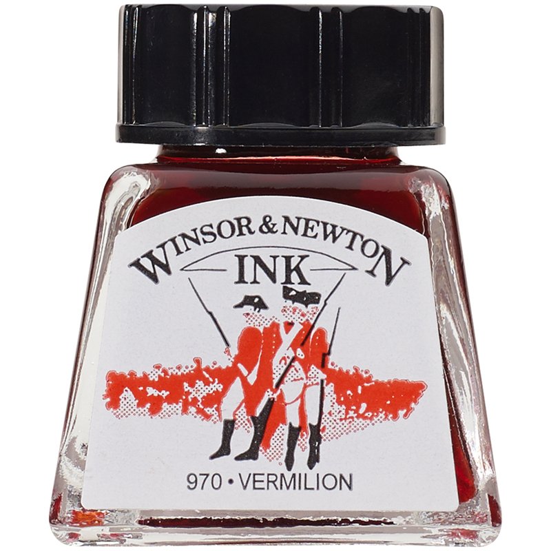 превью Тушь Winsor&Newton для рисования, киноварь, флакон c пипеткой 14мл