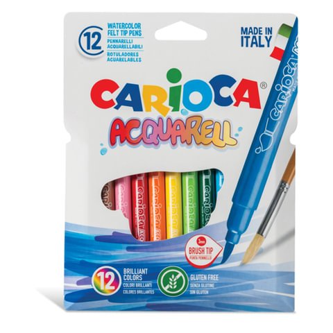 Фломастеры Carioca Acquarell 12 цветов акварельные