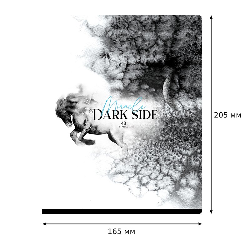 Тетрадь 48л., А5, клетка BG «Dark miracle», выб. лак