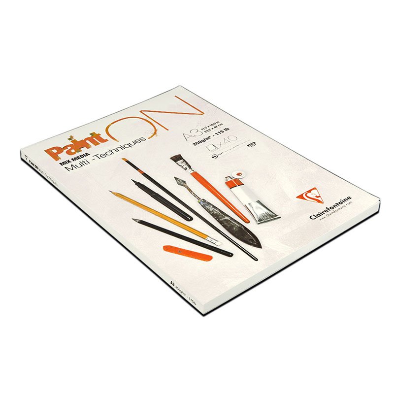Скетчбук - альбом для смешанных техник 40л., А3, на склейке Clairefontaine «Paint'ON», 250г/м2, мелкозерн. 