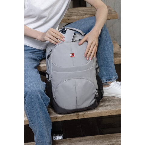 Рюкзак B-PACK «S-07» (БИ-ПАК) универсальный, уплотненная спинка, облегчённый, белый, 46×32×15 см