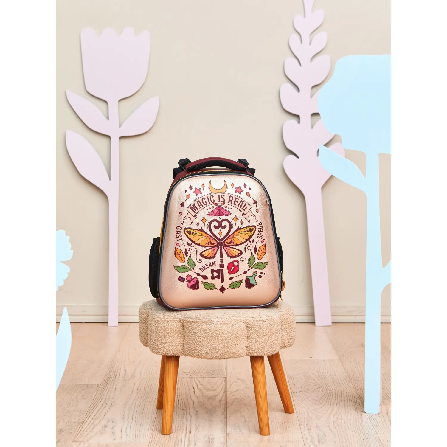 Ранец Комус Класс Basic Magic is real, золотой, 2 отд, эргоном спинка