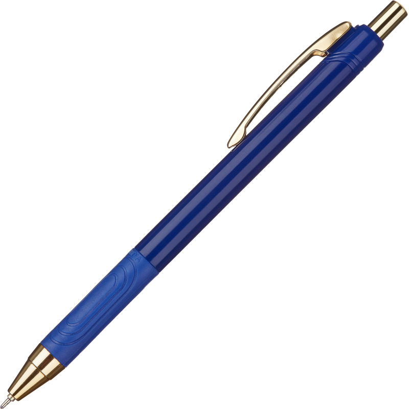 Ручка шариковая масляная автоматическая Unimax Top Tek RT Gold DC синяя (толщина линии 0.8 мм)