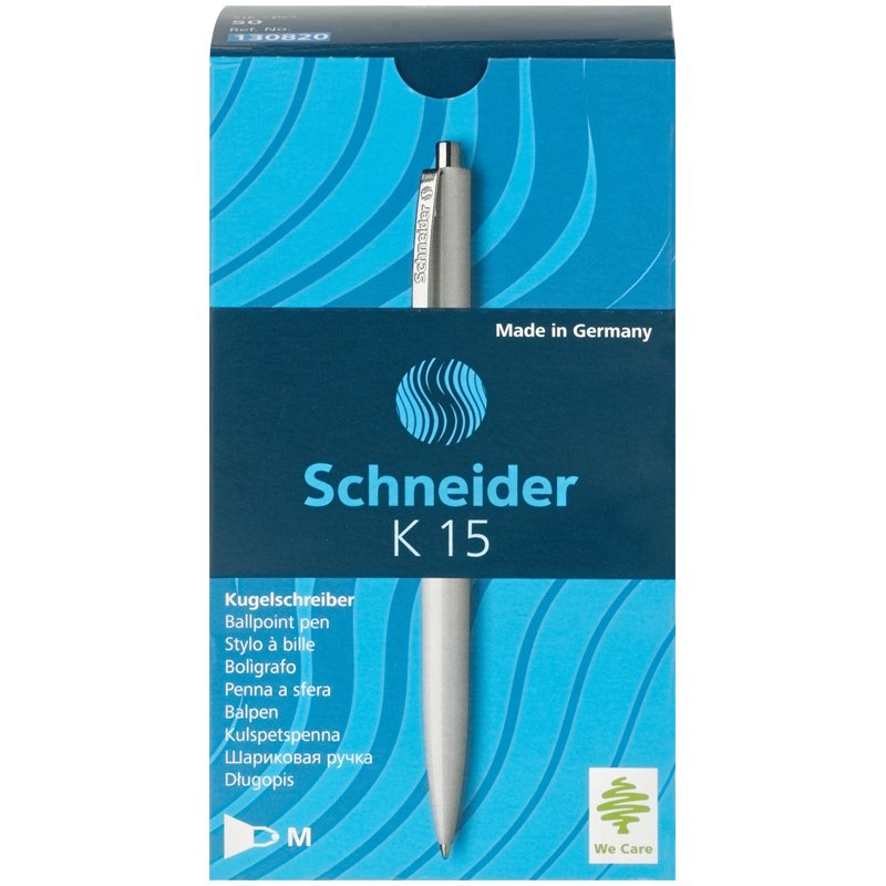 Ручка шариковая автоматическая Schneider «K15» синяя, корпус белый, 1.0мм